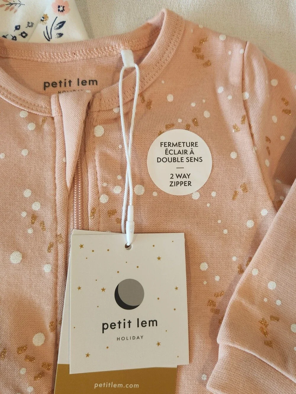 2 NWT Petit Lem Organic Cotton Blend Footie Sleeper Romper 6 Months